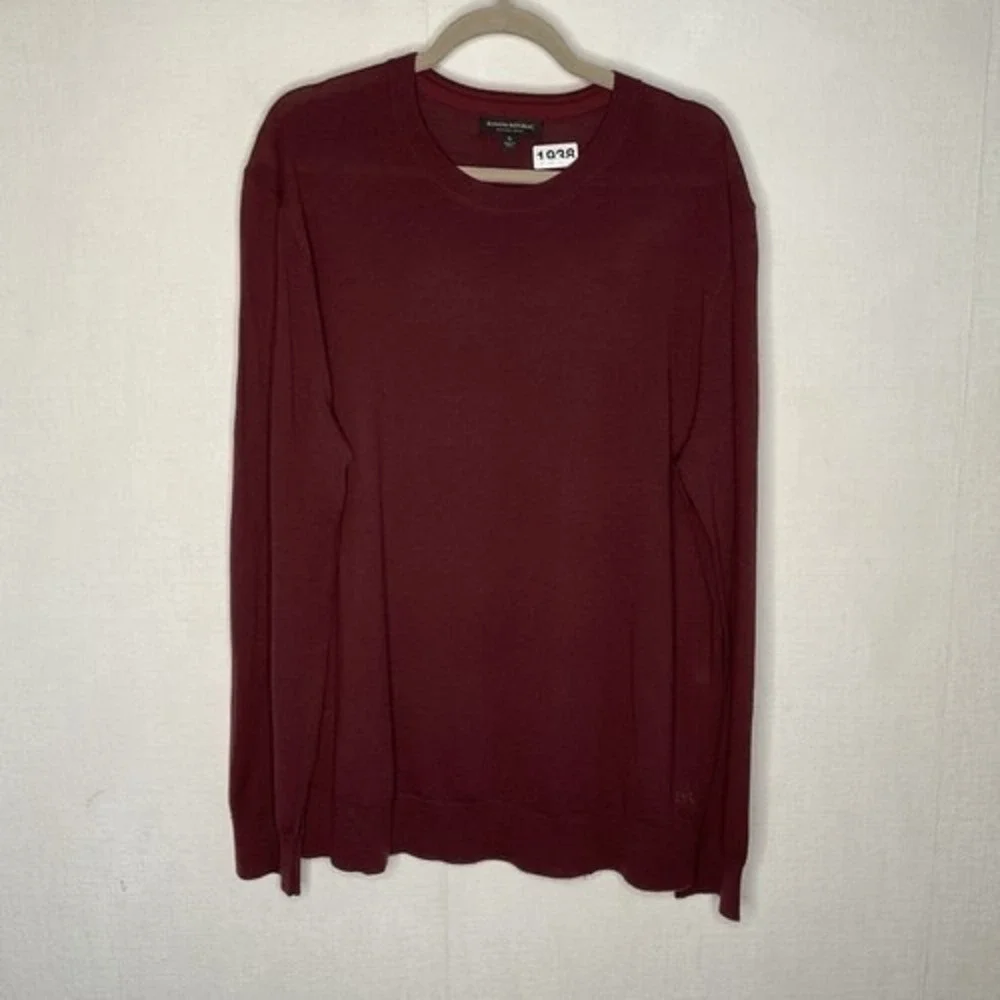 NWOT Banana Republic‎ Maroon CrewNeck Sweater Men XL China Merino Wool